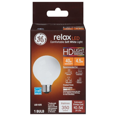 GE 40w Eq Hd Relax G25 1ct Frosted - Each - Image 2