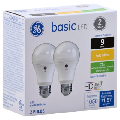 GE 75w Eq Basic Soft White - 2 Count
