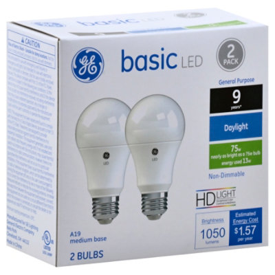 GE 75w Eq Basic Daylight - 2 Count - Image 1