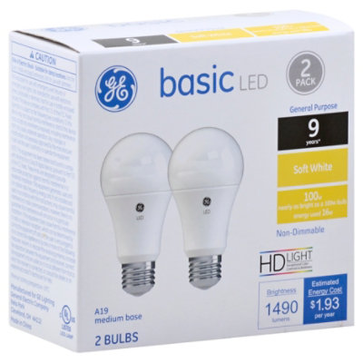 GE 100w Eq Basic Soft White - 2 Count