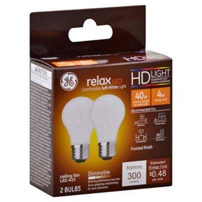 GE 40w Eq Hd Relax A15 Frosted - 2 Count