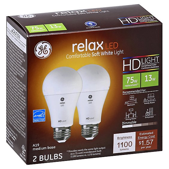 GE 75w Eq Hd Relax - 2 Count