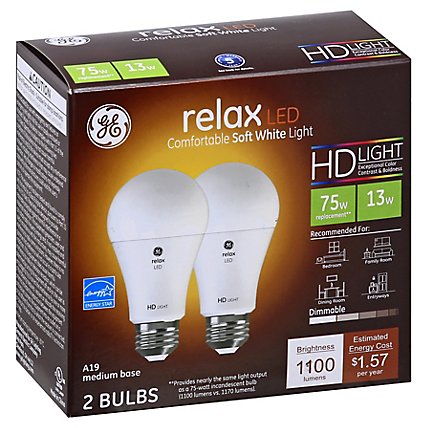 GE 75w Eq Hd Relax - 2 Count - Image 1