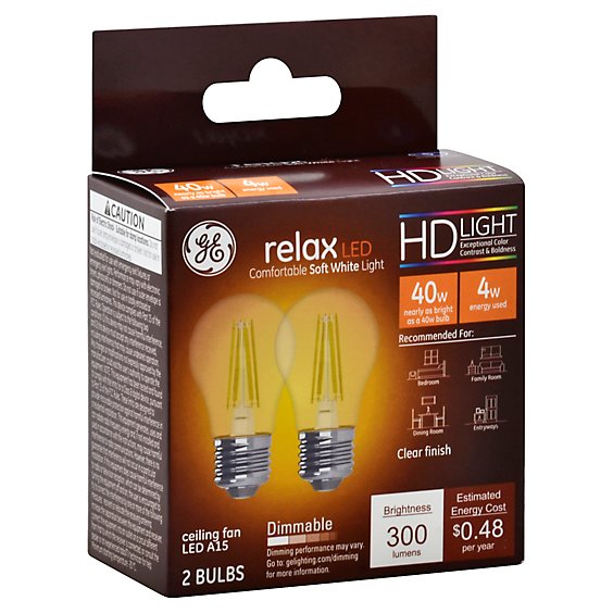 GE 40w Eq Hd Relax A15 - 2 Count
