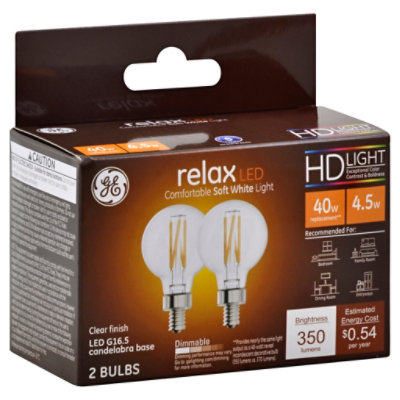 GE 40w Eq Hd Relax G16.5 Clear - 2 Count - Image 1