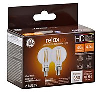 GE 40w Eq Hd Relax G16.5 Clear - 2 Count