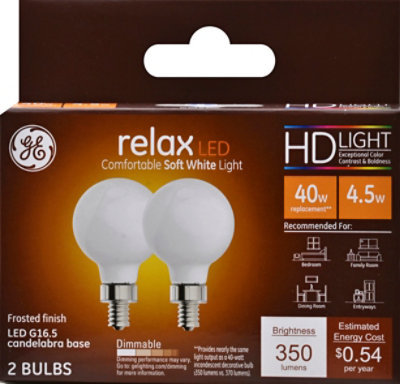 GE 40w Eq Hd Rlx G16.5 Frosted - 2 Count - Image 2