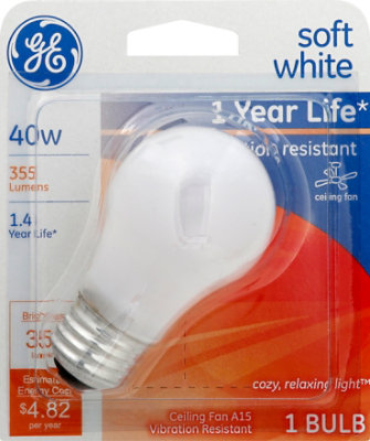 GE 40w Frosted A15 Fan - Each - Image 2