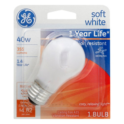 GE 40w Frosted A15 Fan - Each