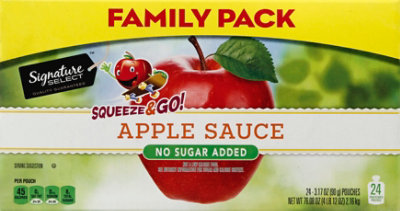 Signature SELECT Apple Sauce Unswtnd Pouch Fmly Pk - 24-3.17 Oz - Image 4