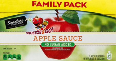 Signature SELECT Apple Sauce Unswtnd Pouch Fmly Pk - 24-3.17 Oz - Image 2