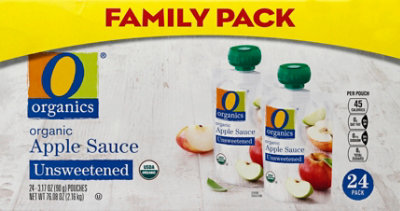O Organics Applesauce Unswtnd Pouch Fmly Pk - 24-3.17 Oz - Image 3