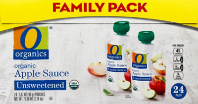 O Organics Applesauce Unswtnd Pouch Fmly Pk - 24-3.17 Oz - Image 2