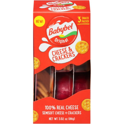 Babybel Mini Original Cheese & Crackers 3 Pack - 3.02 Oz.
