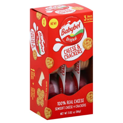 Babybel Mini Original Cheese & Crackers 3 Pack - 3.02 Oz.