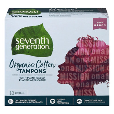Seventh Generation Tampons With Comfort Applicator Free & Clear Super Absorbency - 18 Count - Image 3