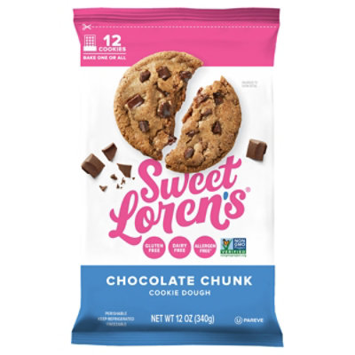 Sweet Lorens Cookie Dough Place & Bake Gluten Free Chocolate Chunk Wrapper - 12 Oz - Image 3