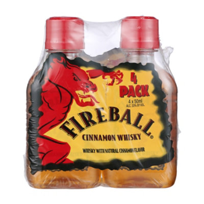 Fireball Cinnamon Whisky 66 Proof - 4-50 Ml - Image 1