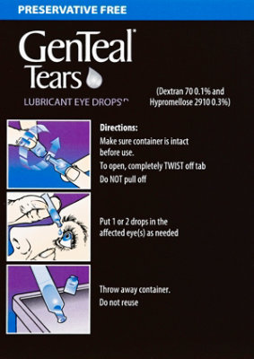 Genteal Tears Moderate Eye Drops 36 Counts - 1.08 Fl. Oz. - Image 3