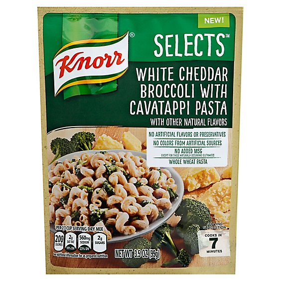 Knorr Selects Pasta White Cheddar Broccoli with Cavatappi - 3.5 Oz