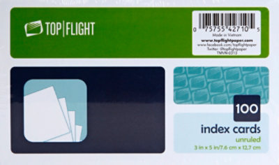 Top Flight Index Cards Unruled 3 Inch x 5 Inch - 100 Count - Image 2