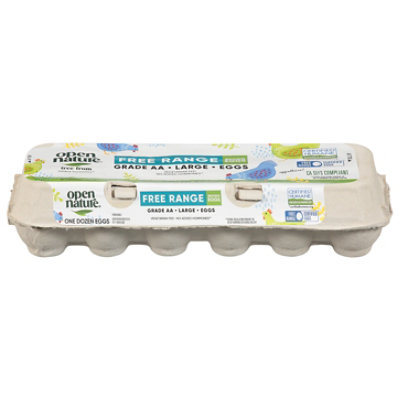 Open Nature Eggs Brown Free Range Large - 12 Count