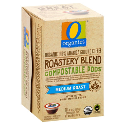 O Organics Organic Coffee Pod Roastery Blend Comp - 10 Count