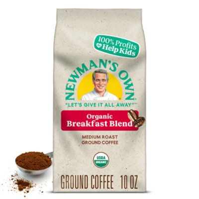 Newman's Own Organic Breakfast Blend Fair Trade Certified Medium Roast Ground Coffee Bag - 10 Oz - Image 1