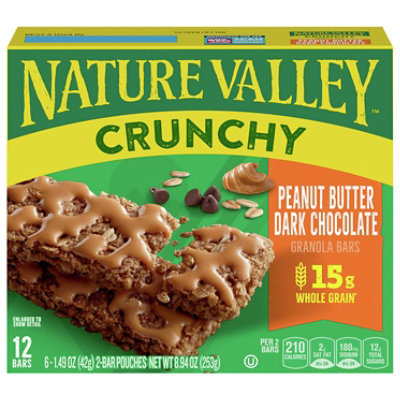 Nature Valley Granola Bars Crunchy Peanut Butter Dark Chocolate - 6-1.49 Oz