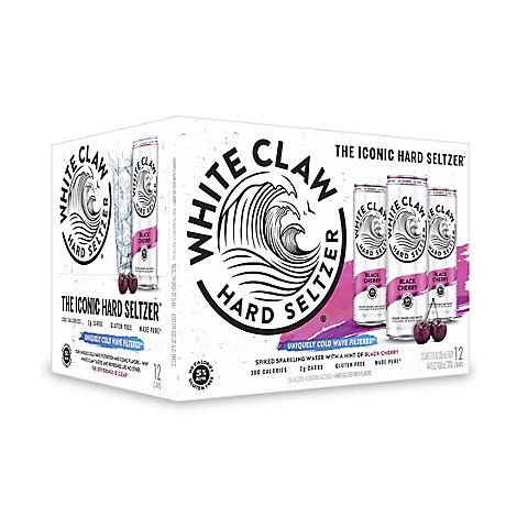 White Claw Black Cherry Hard Seltzer In Cans - 12-12 Fl. Oz.