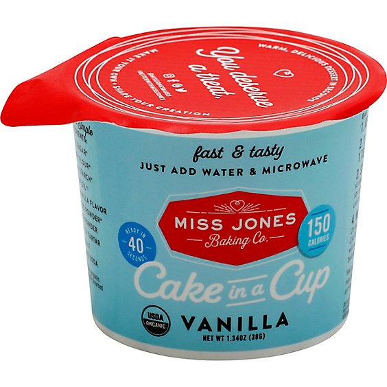 Miss Jones Baking Co Organic Cake In A Cup Vanilla - 38 Gram