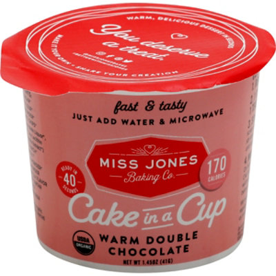 Miss Jones Baking Co Organic Cake In A Cup Warm Double Chocolate - 41 Gram