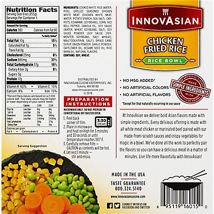 Innovasian Cuisine Rice Bowl Chicken Fried Rice Box - 9 Oz - Image 3