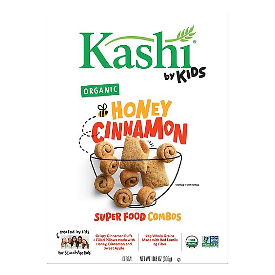 Kashi by Kids Breakfast Cereal Vegetarian Honey Cinnamon - 10.8 Oz