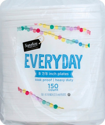 Signature SELECT Everday Soak Proof 8 7/8 Inch Foam Plates - 150 Count - Image 2