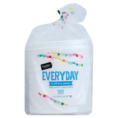 Signature SELECT Plates Foam Everday Soak 8 7/8 In - 150 Count
