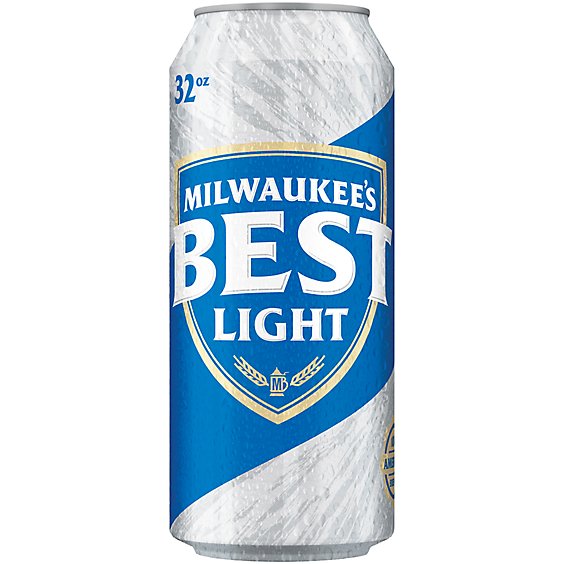 Milwaukees Best Light Beer American Style Light Lager 4.1% ABV Can - 32 Fl. Oz.