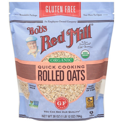 Bobs Red Mill Rolled Oats Gluten Free Organic Quick Cooking - 28 Oz - Image 2