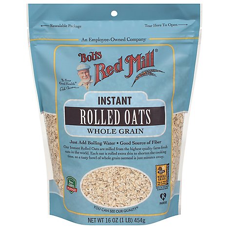 Bobs Red Mill Rolled Oats Instant Whole Grain - 16 Oz