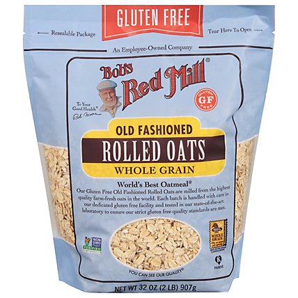 Bobs Red Mill Rolled Oats Gluten Free Old Fashion - 32 Oz - Image 2