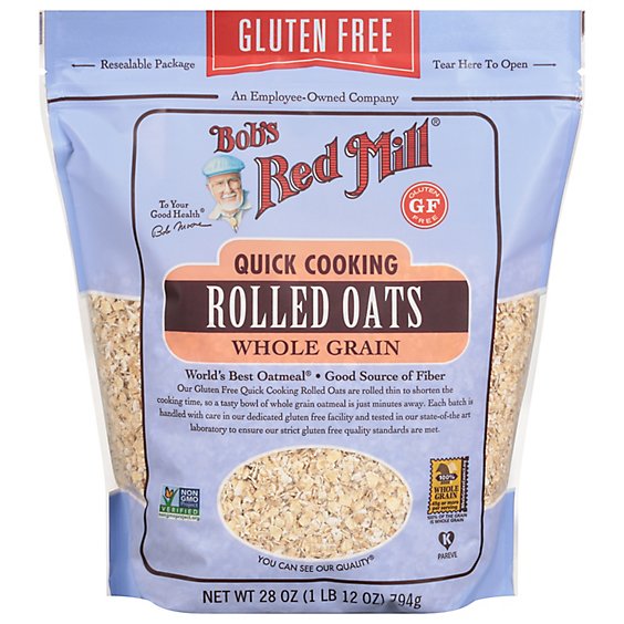 Bobs Red Mill Rolled Oats Gluten Free Quick Cooking - 28 Oz