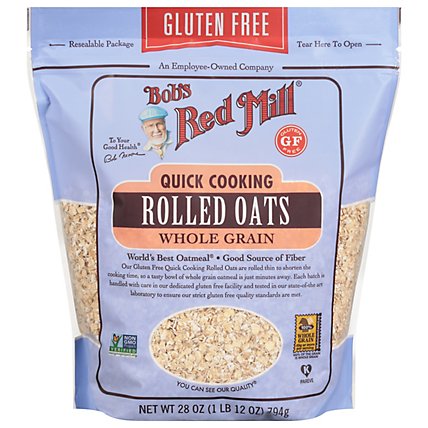 Bobs Red Mill Rolled Oats Gluten Free Quick Cooking - 28 Oz - Image 1