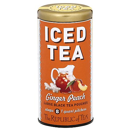 The Republic of Tea Iced Tea Large Black Tea Pouches Ginger Peach - 50 Count - Image 3