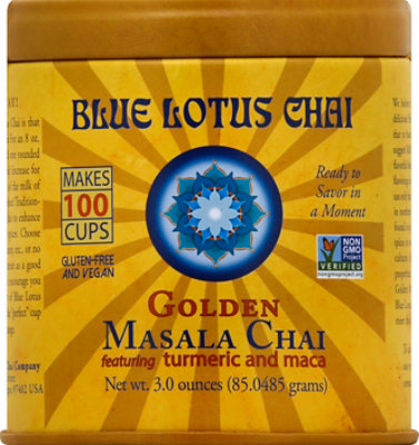 Blue Lotus Golden Masala Chai Tin - 3 Oz - Image 2