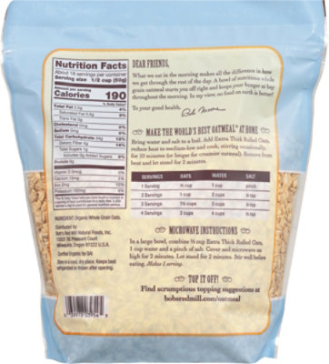 Bob's Red Mill Organic Extra Thick Rolled Oats - 32 Oz - Image 5