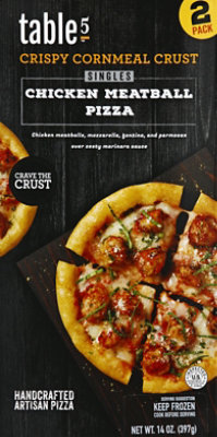 table5 Pizza Crispy Cornmeal Crust Singles Chicken Meatball Box 2 Count Frozen - 14 Oz - Image 2