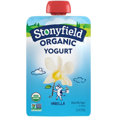 Stonyfield Organic Kids Vanilla Whole Milk Yogurt Pouch - 3.5 Oz - Image 1
