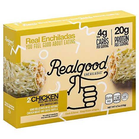 Realgood Food Enchiladas Mini Chicken Breast Box 2 Count - 4.7 Oz