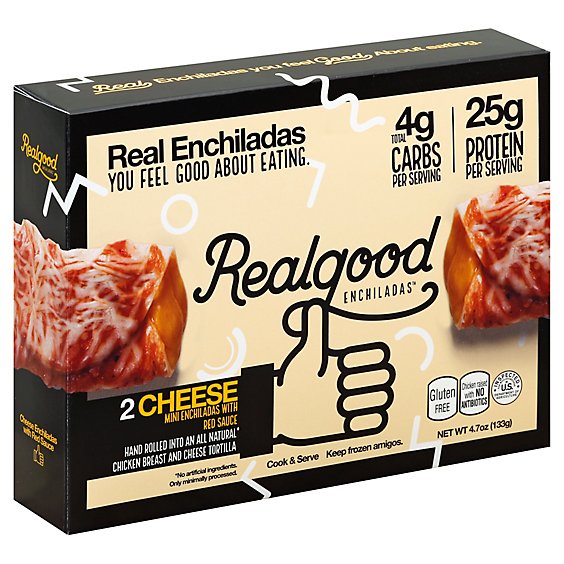 Realgood Food Enchiladas Mini Cheese Box 2 Count - 4.7 Oz
