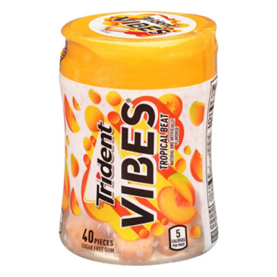 Trident Vibes Tropical Beat Sugar Free Gum Cup - 40 Count